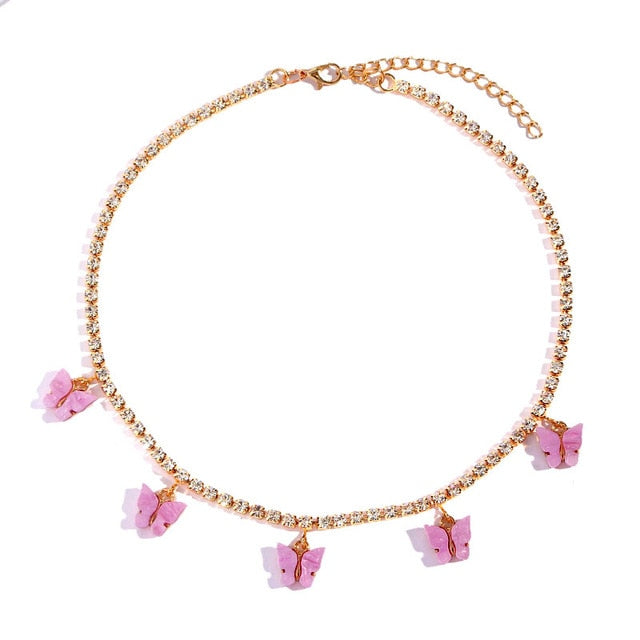 Cute Trendy Butterfly Choker Necklaces