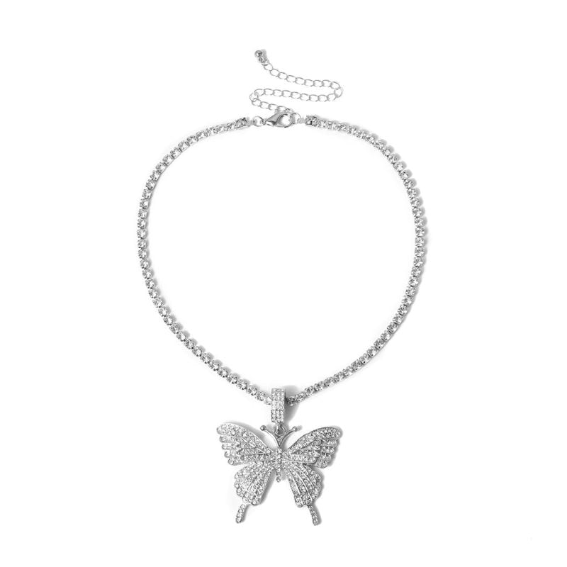 Diamonds Silver Butterfly Choker Necklace | Butterflies & Co.