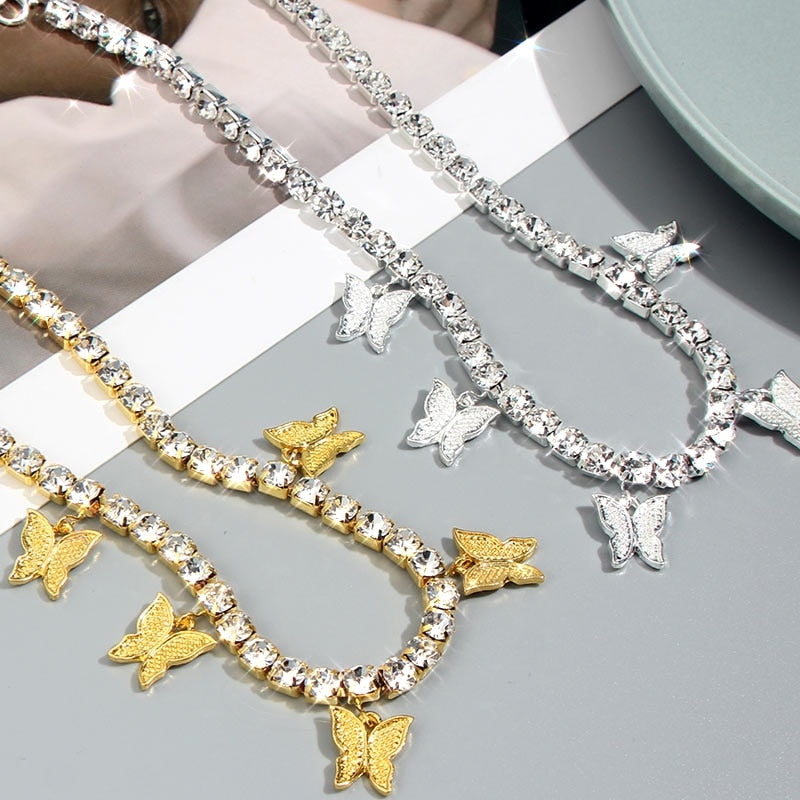 Cute Trendy Butterfly Choker Necklaces